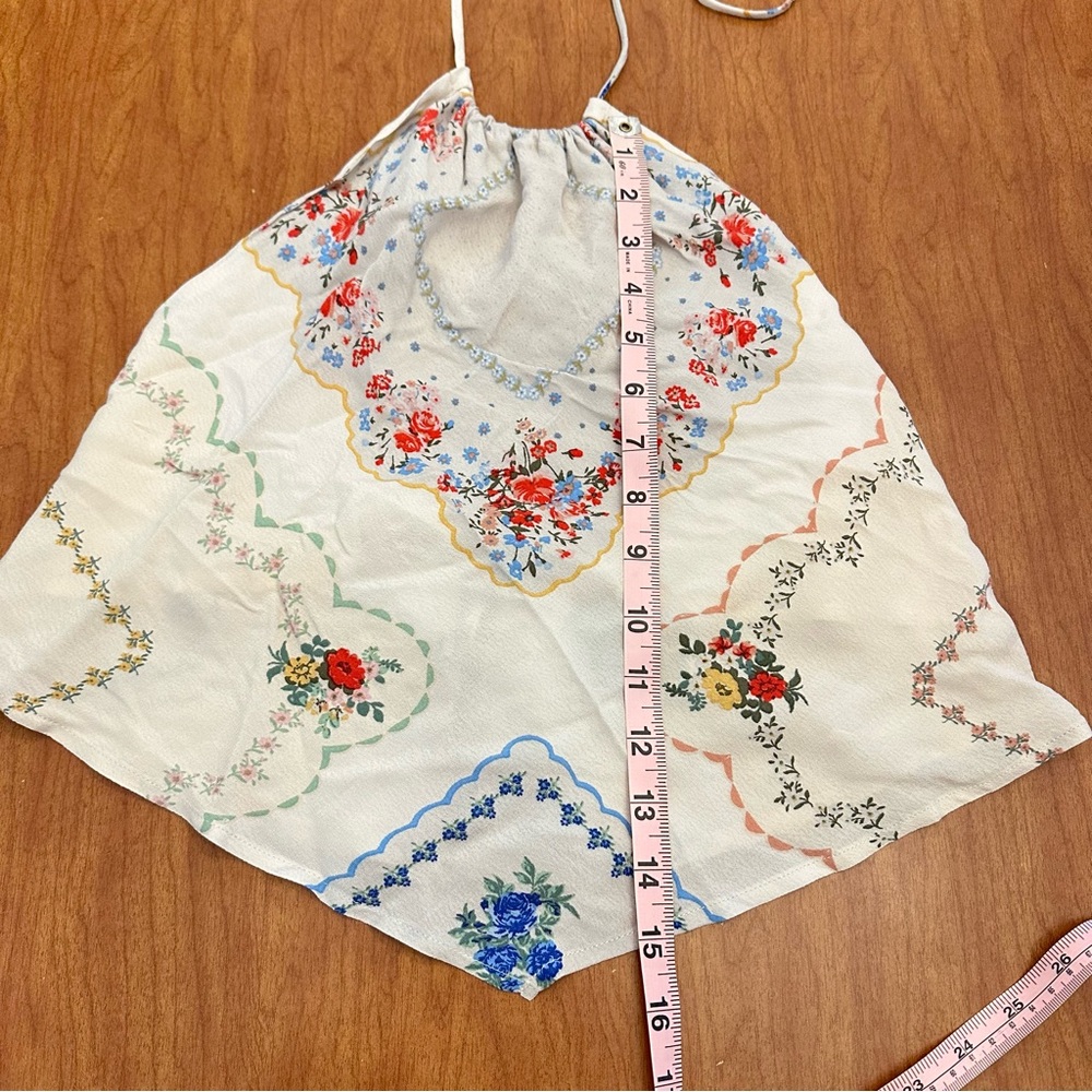 Wild Fable Floral Patchwork Hankerchief Top XXS Halter Cottagecore Boho Festival - Picture 3 of 9